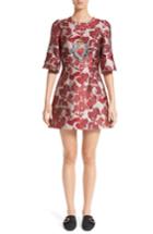 Women's Dolce & Gabbana Crest Floral Jacquard Dress Us / 44 It - Metallic