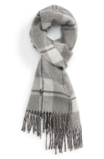Men's Polo Ralph Lauren Wool Blend Scarf, Size - Grey