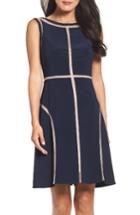 Women's Adrianna Papell Stretch Fit & Flare Dress - Blue