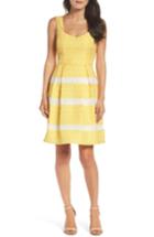Women's Adrianna Papell Lemon Drop Jacquard Fit & Flare Dress