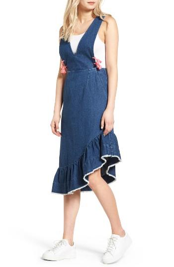 Women's Sjyp Bias Ruffle Denim Dress