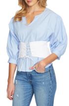 Women's 1.state Corset Blouson Top, Size - Blue