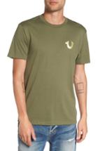 Men's True Religion Brand Jeans Gold Buddha Graphic T-shirt, Size - Green