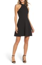 Women's Charles Henry Mock Neck Fit & Flare Dress