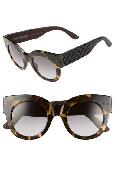 Women's Bottega Veneta 48mm Sunglasses - Havana/ Black/ Smoke