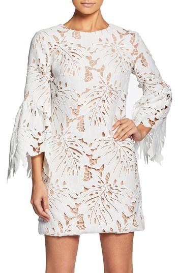 Women's Dress The Population Dylan Crochet Shift Dress - White