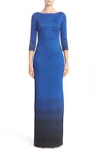 Women's St. John Collection Metallic Degrade Peekaboo Gown