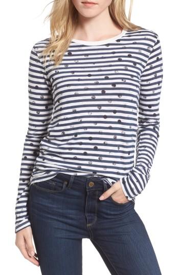 Women's Stateside Stripe Polka Dot Tee - Ivory