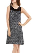 Women's Vince Camuto Sheer Yoke Dot A-line Dress
