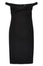 Women's Topshop Twist Front Bardot Dress Us (fits Like 2-4) - Black