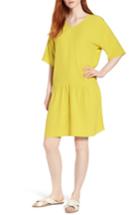 Women's Eileen Fisher Drop Waist Tencel Blend Dress - Yellow