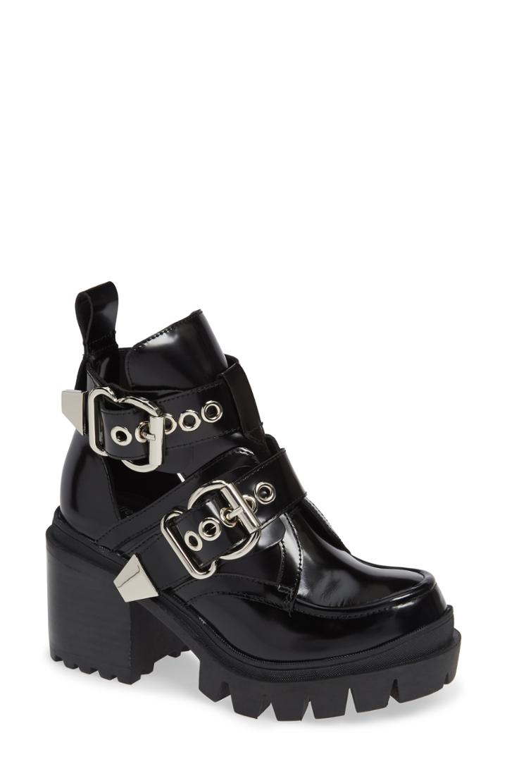 Women's Jeffrey Campbell Craven Moto Platform Boot M - Black
