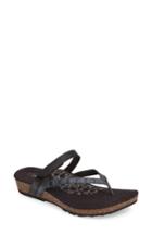 Women's Aetrex Elia Wedge Flip Flop M - Black