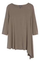 Women's Eileen Fisher Asymmetrical Jersey Top, Size - Grey
