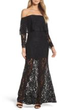 Women's Ali & Jay Soiree Lace Off The Shoulder Gown - Black