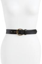 Women's Madewell Medium Perfect Leather Belt - True Black