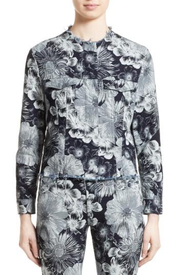 Women's Marques'almeida Floral Print Classic Fitted Denim Jacket