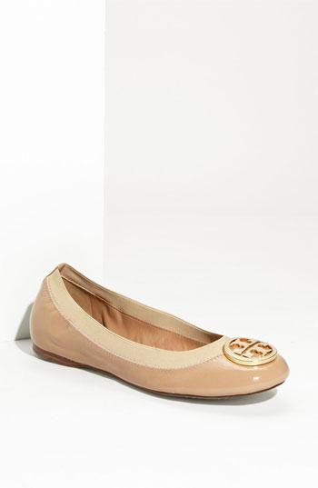Tory Burch 'caroline' Elastic Trim Ballerina Flat Camellia Pink