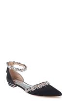Women's Badgley Mischka Vivien Crystal Embellished Open Flat .5 M - Black