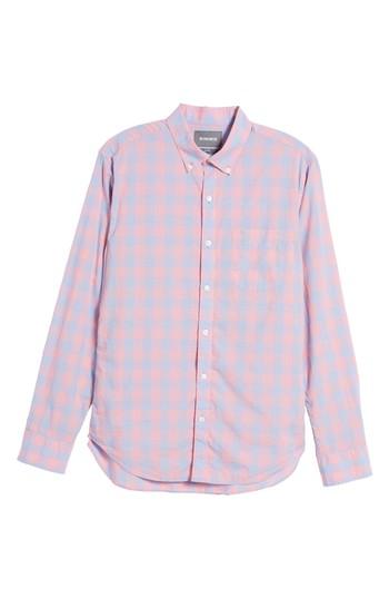 Men's Bonobos Summerweight Slim Fit Gingham Sport Shirt L - Pink