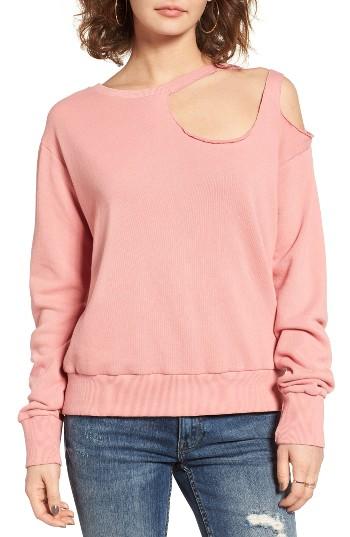 Women's Lna Gator Ripped Sweatshirt - Pink