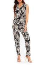 Women's Wallis Palm Print Jumpsuit Us / 16 Uk - Black