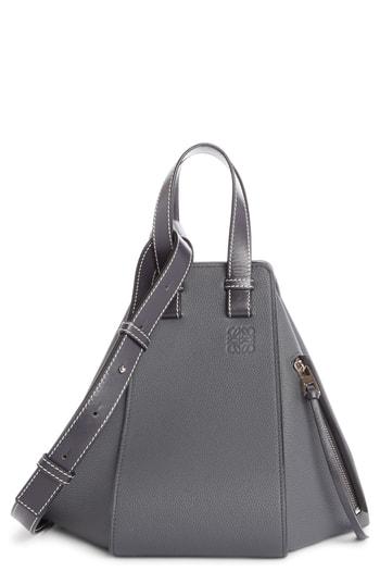 Loewe Small Hammock Pebbled Leather Hobo - Grey