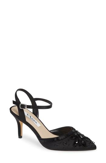 Women's Nina Thora Beaded Pointy Toe Pump M - Black