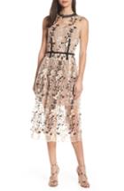 Women's Bronx And Banco Cloe Embroidered Cocktail Dress - Beige