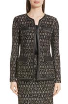 Women's St. John Collection Gilded Eyelash Knit Jacket - Black