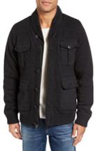 Men's Schott Nyc Military Sherpa-lined Sweater Jacket - Black