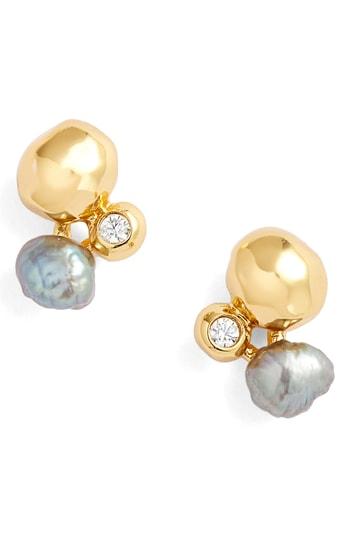 Women's Gorjana Vienna Shimmer Freshwater Pearl & Cubic Zirconia Studs