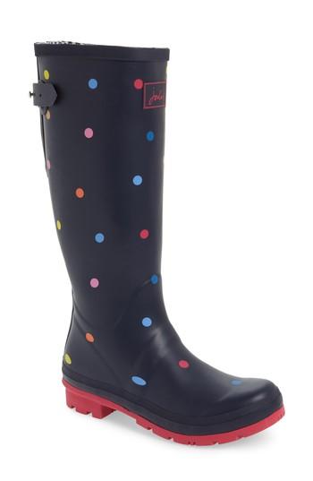 Women's Joules Print Rain Boot M - Black