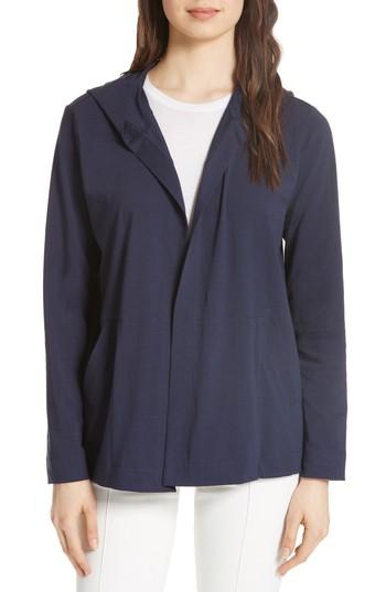 Women's Eileen Fisher Stretch Organic Cotton Hooded Cardigan