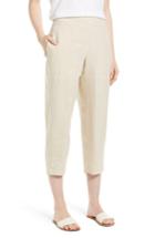 Women's Eileen Fisher Organic Linen Crop Pants, Size - Beige