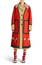 Women's Burberry Colorblock Cotton Car Coat - Red