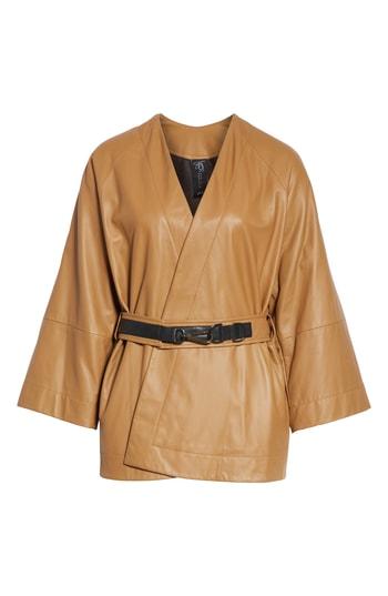 Women's Zero + Maria Cornejo Leather Wrap Jacket
