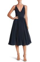 Women's Dress The Population Alicia Mixed Media Midi Dress, Size - Blue