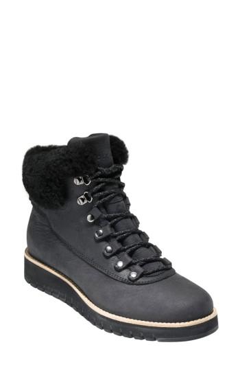 Women's Cole Haan Grandexpl?re Genuine Shearling Trim Waterproof Hiker Boot
