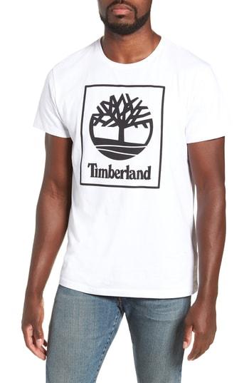 Men's Timberland Logo T-shirt, Size - White