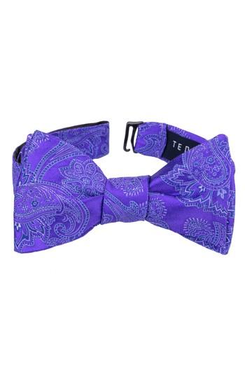 Men's Ted Baker London Downtown Paisley Silk Bow Tie, Size - Purple