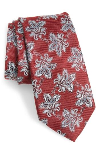 Men's Nordstrom Men's Shop Shaw Floral Silk Tie, Size - Red
