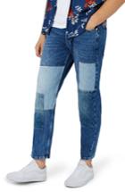 Men's Topman Jigsaw Patch Original Fit Jeans X 30 - Blue