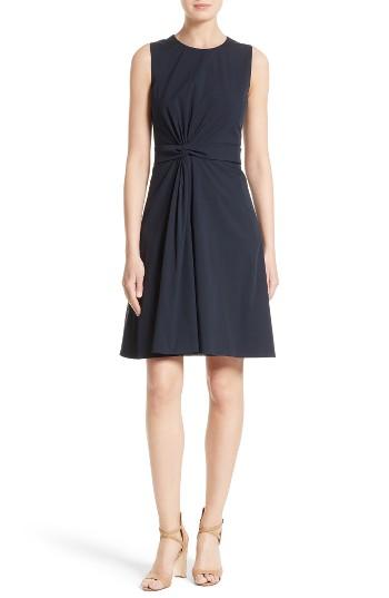 Women's Boss Digiana Front Twist Poplin Fit & Flare Dress
