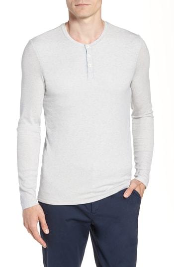Men's Atm Anthony Thomas Melillo Slim Fit Rib Knit Henley - Grey