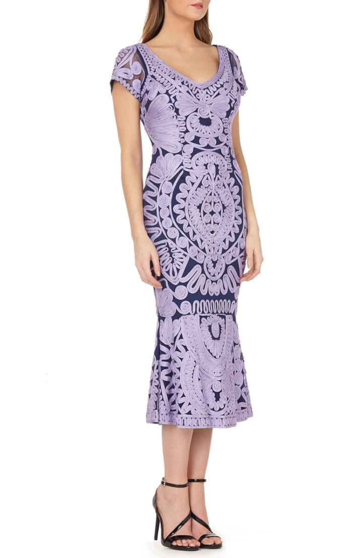 Women's Js Collections Soutache Trumpet Dress - Purple