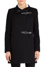 Women's Lauren Ralph Lauren Buckle Wool Blend Coat - Black