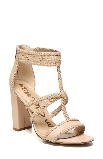 Women's Sam Edelman Yordana Woven T-strap Sandal M - Beige