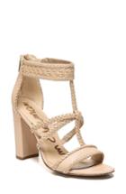 Women's Sam Edelman Yordana Woven T-strap Sandal M - Beige