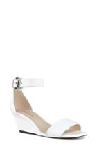 Women's Nine West Pretty Sis Ankle Strap Wedge M - White
